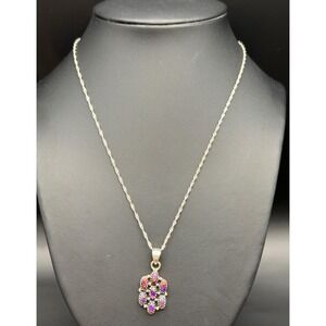 Dahlia Cluster Sterling Silver Necklace‎